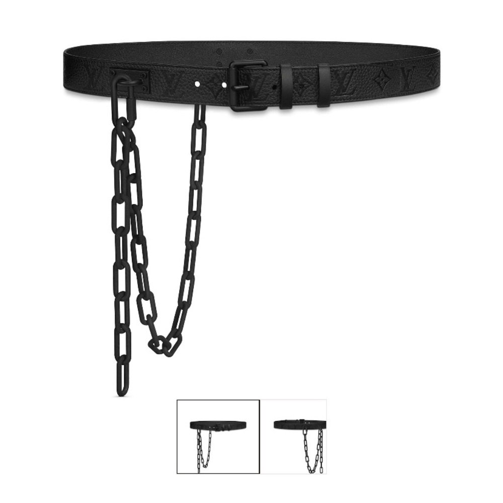Louis Vuitton Signature 35mm belt with chain/Virgil Abloh